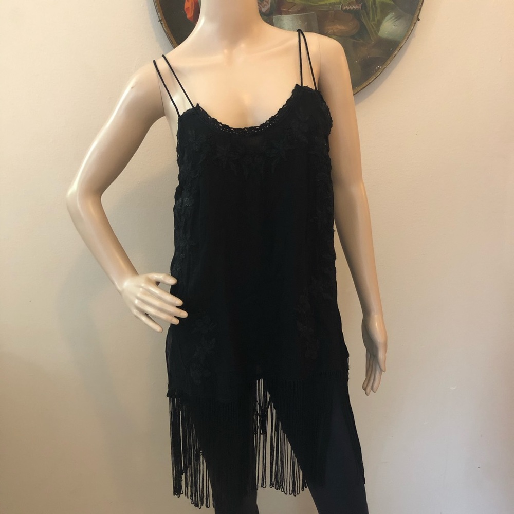 Zara fringe cami tank top